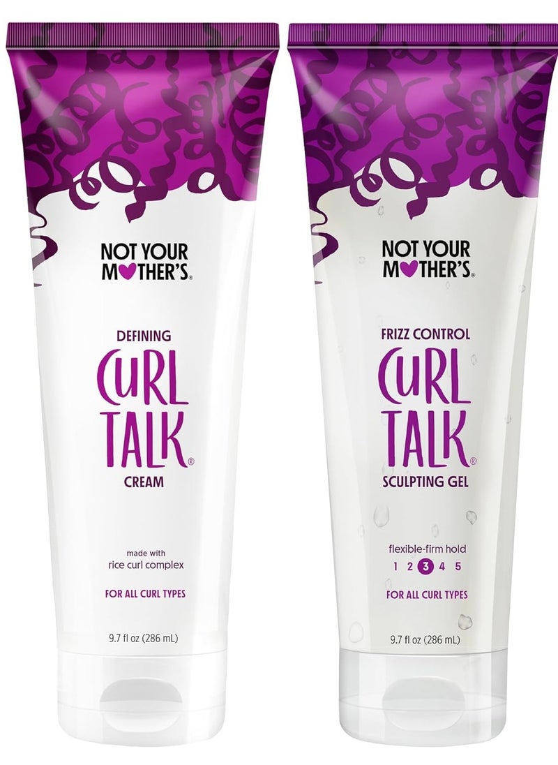 Not Your Mother's Curl Talk Frizz Control Sculpting Gel & Defining Cream (2-Pack) - 9.7 fl oz - Formulated with Rice Curl Complex - All Curl Types