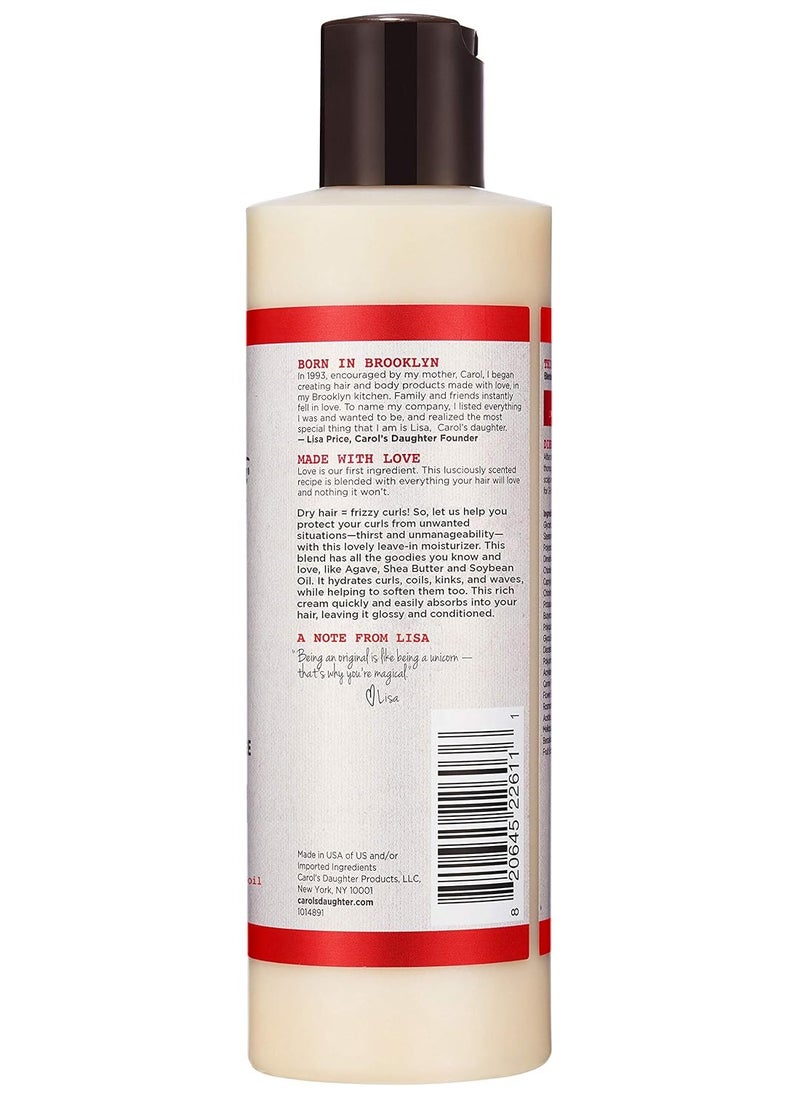 Curly Hair Products by Carol's Daughter, Hair Milk Original Leave-In Moisturizer for Curls, Coils and Waves with Agave and Shea Butter, 8 Fl Oz (Packaging May Vary)
