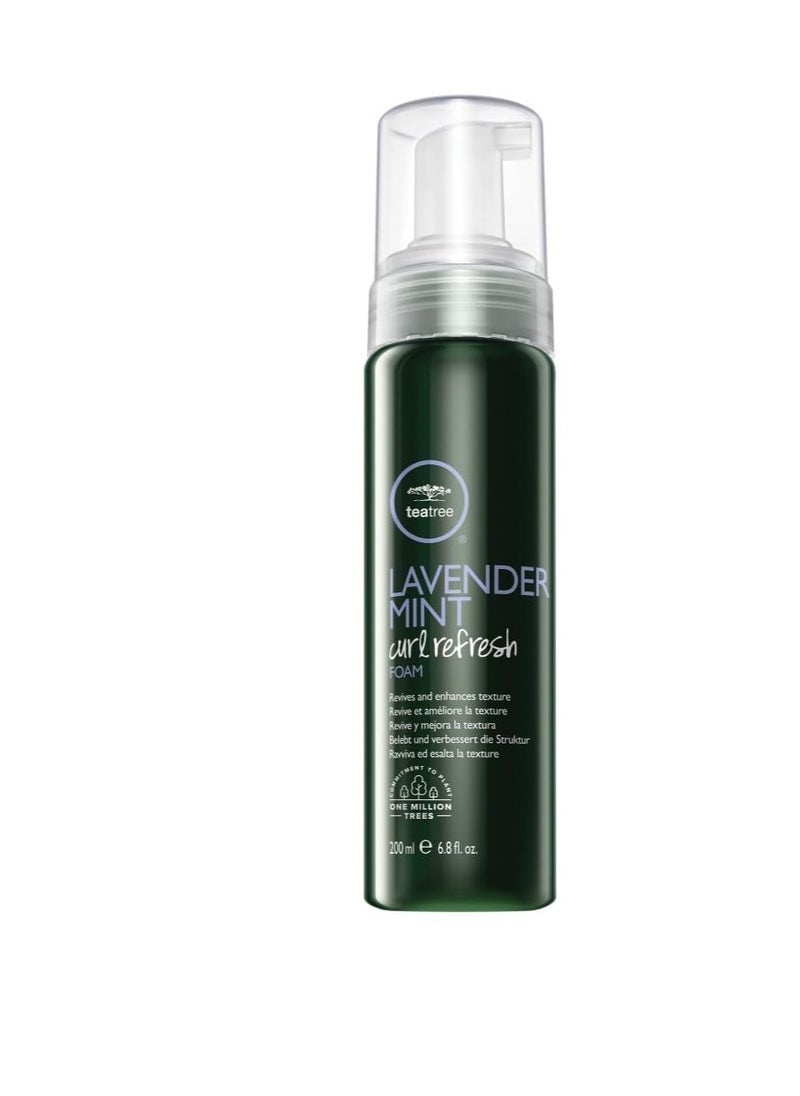Tea Tree Lavender Mint Curl Refresh Foam, Hair Mousse, For Coarse, Curly + Dry Hair, 6.8 fl. oz.