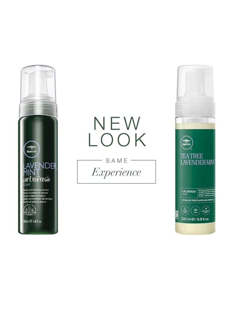 Tea Tree Lavender Mint Curl Refresh Foam, Hair Mousse, For Coarse, Curly + Dry Hair, 6.8 fl. oz.