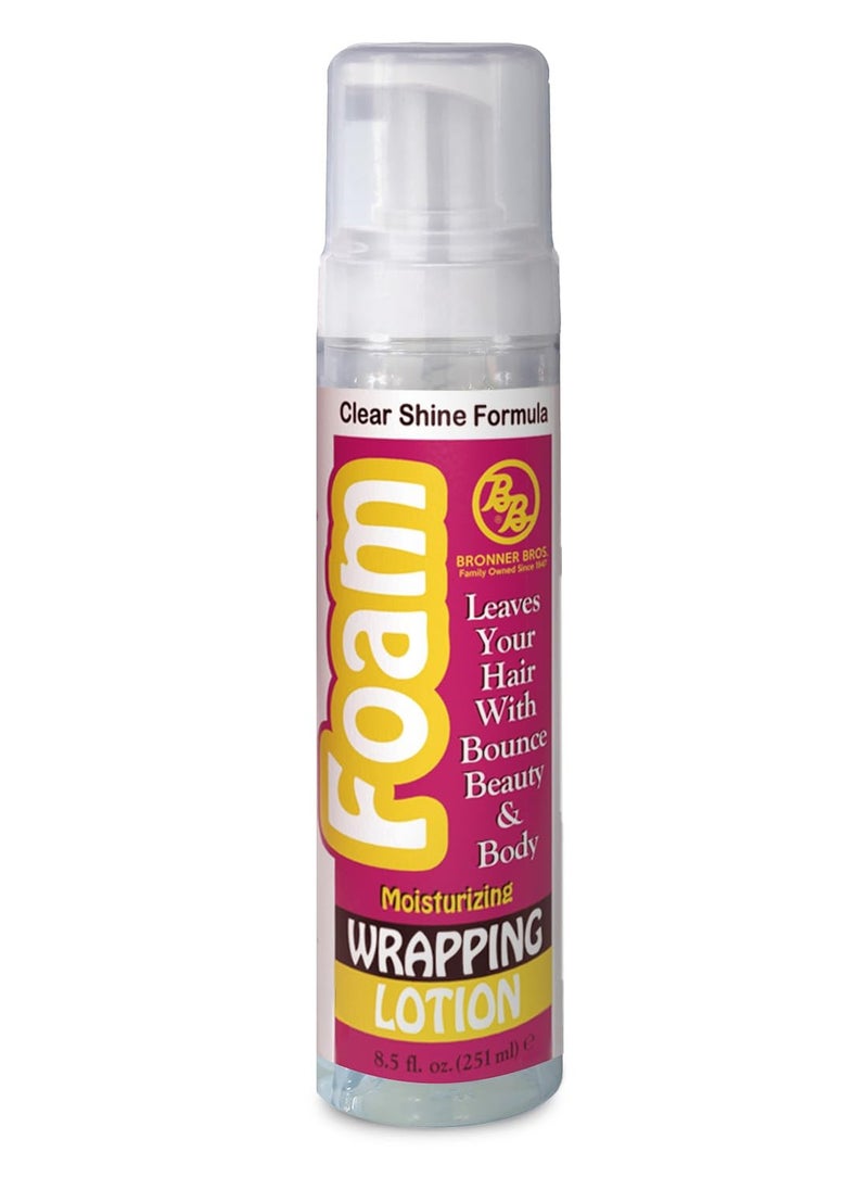 Bronner Bros BB Foam Wrap Lotion - Moisturizing Foaming Wrap with Olive Oil for Natural & Relaxed Hair - Alcohol-Free, No Flaking or Build-Up, Define Curls, Style Roller Sets & Finger Waves - 8 oz