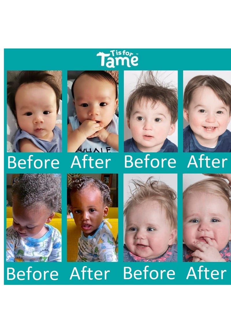 T is for Tame - Hair Taming Cream for Kids, All-Natural for Frizz & Flyaways, Coconut Oil, Leave-in Cream for Babies & Toddlers, Straight or Curly