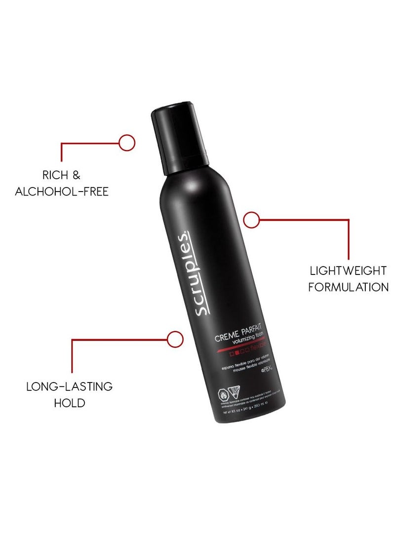 Scruples Creme Parfait Volumizing Foam - Rich & Weightless Styling Foam for Ultimate Smoothing Control, Hydration and Frizz-Free Hold - Alcohol-Free Volume Hair Mousse for Fine to Thick Hair (8.5 oz)