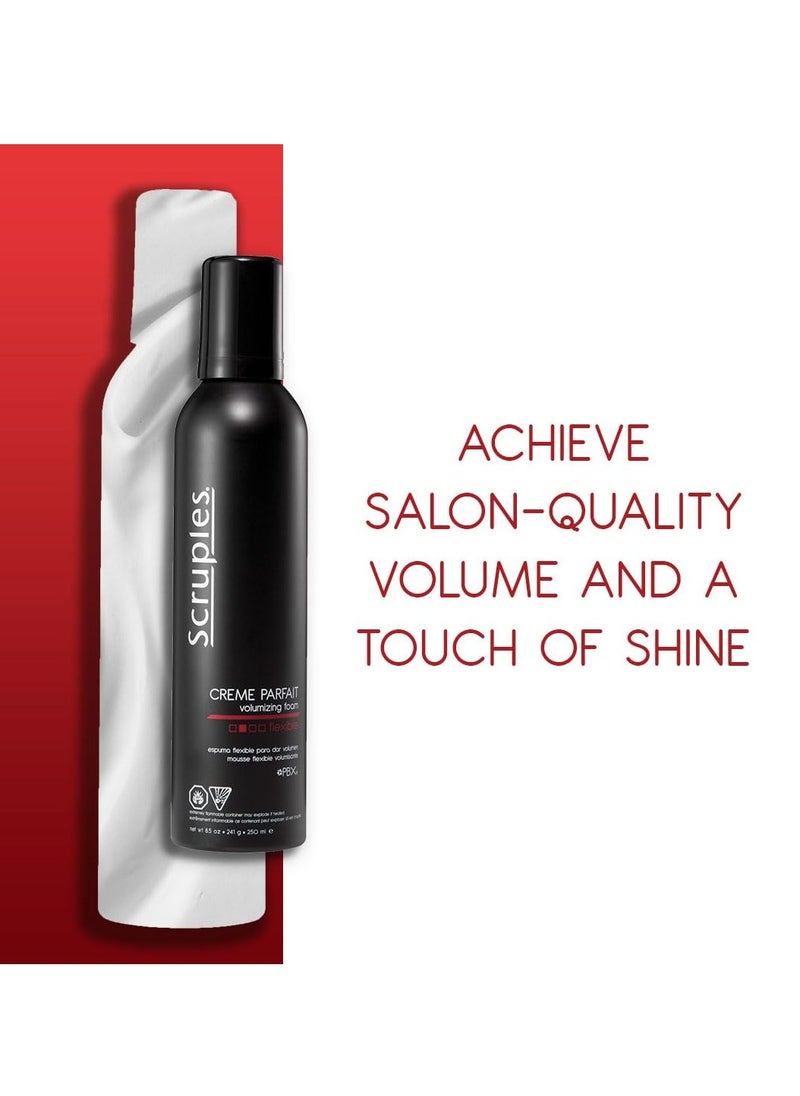 Scruples Creme Parfait Volumizing Foam - Rich & Weightless Styling Foam for Ultimate Smoothing Control, Hydration and Frizz-Free Hold - Alcohol-Free Volume Hair Mousse for Fine to Thick Hair (8.5 oz)