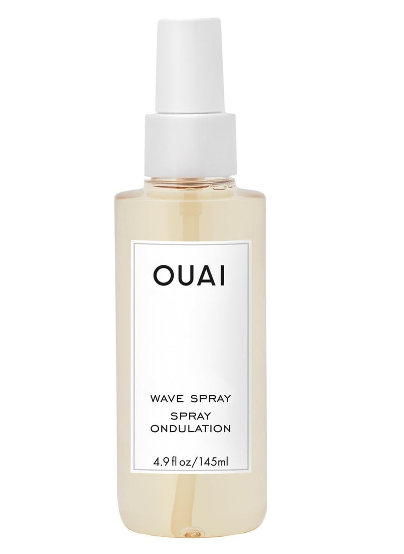 OUAI Wave Spray - Coconut Oil & Rice Protein Texture Mist for Voluminous Beach Waves with Shine - Paraben Free, Safe for Color & Keratin-Treated Hair (4.9 fl oz)