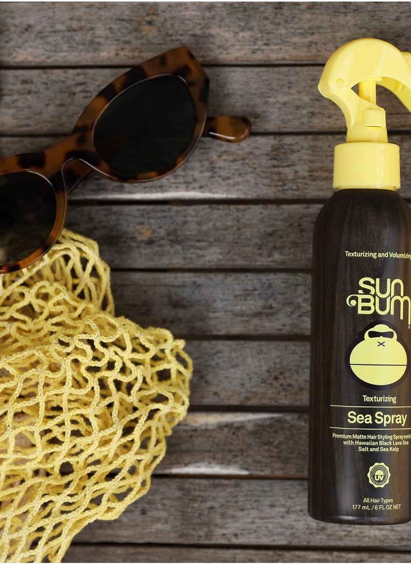 Sun Bum Sea Spray|Texturizing and Volumizing Sea Salt Spray | UV Protection With a Matte Finish | Medium Hold | For All Hair Types | 6 FL OZ Spray Bottle, Clear (80-41025)