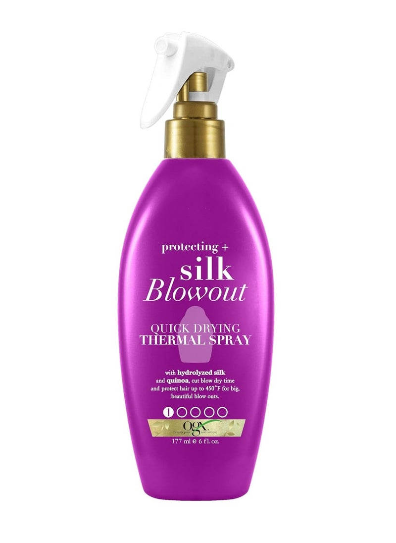 OGX Protecting + Silk Blowout Quick Drying Thermal Spray, 6 Fl Oz (Pack of 1)