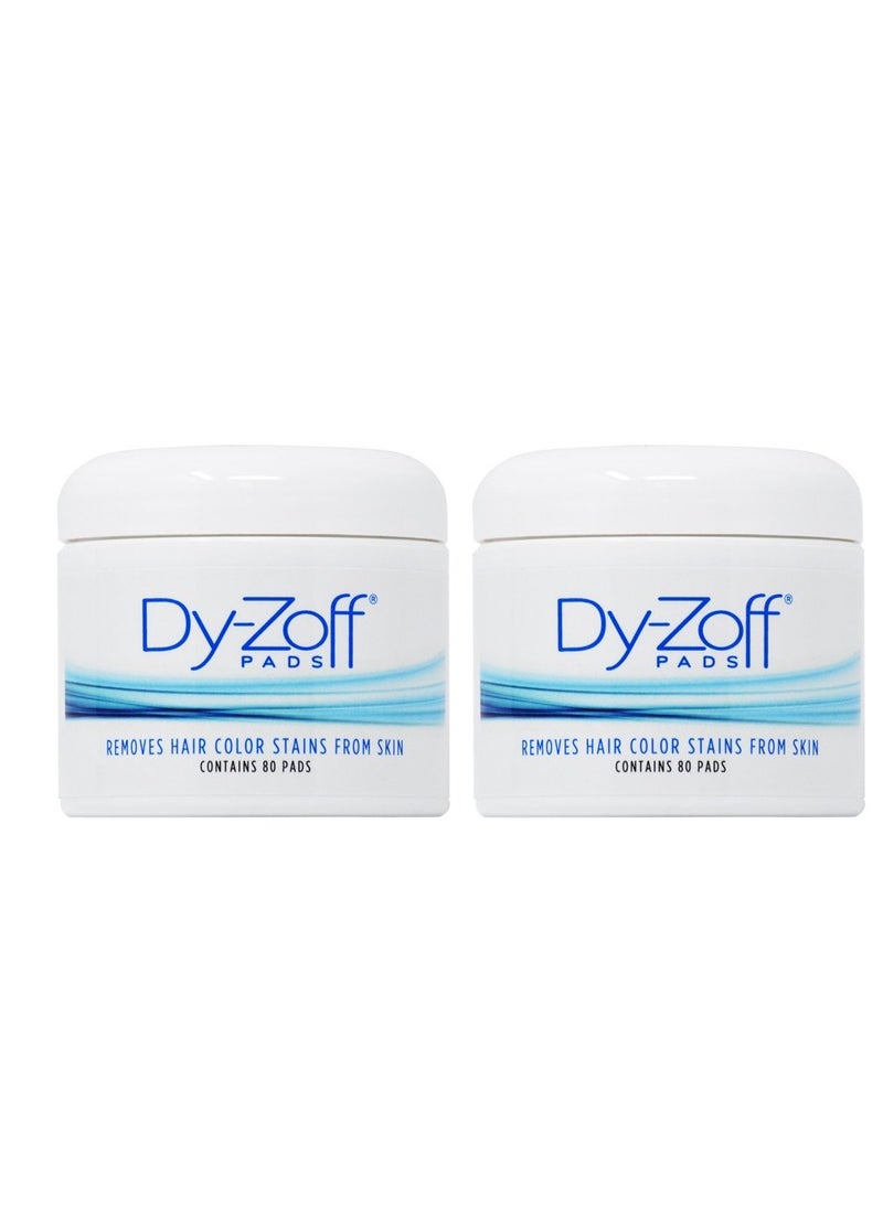 Dy-Zoff Pads Removes Hair Color Stains From Skin 80 Pads (Pack of 2)