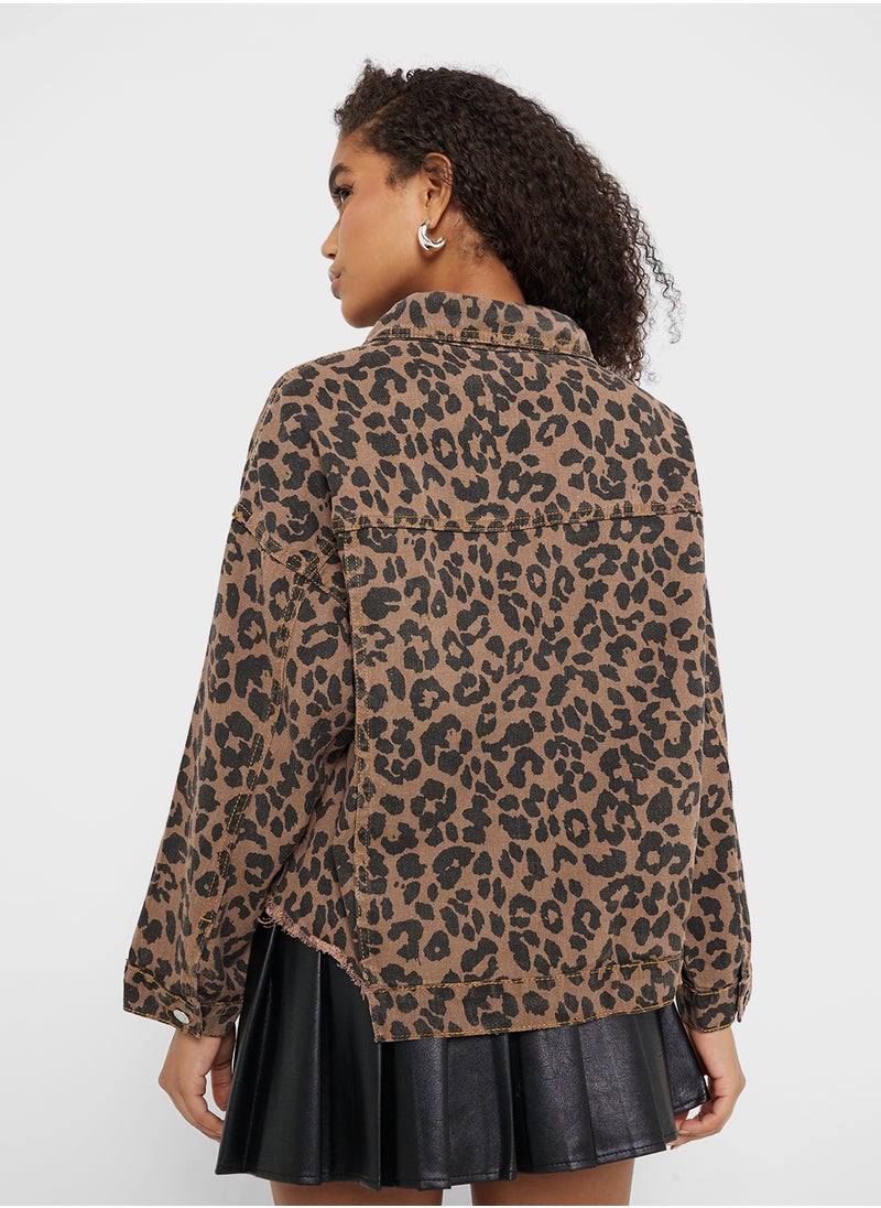 Leopard Print Oversize Jacket