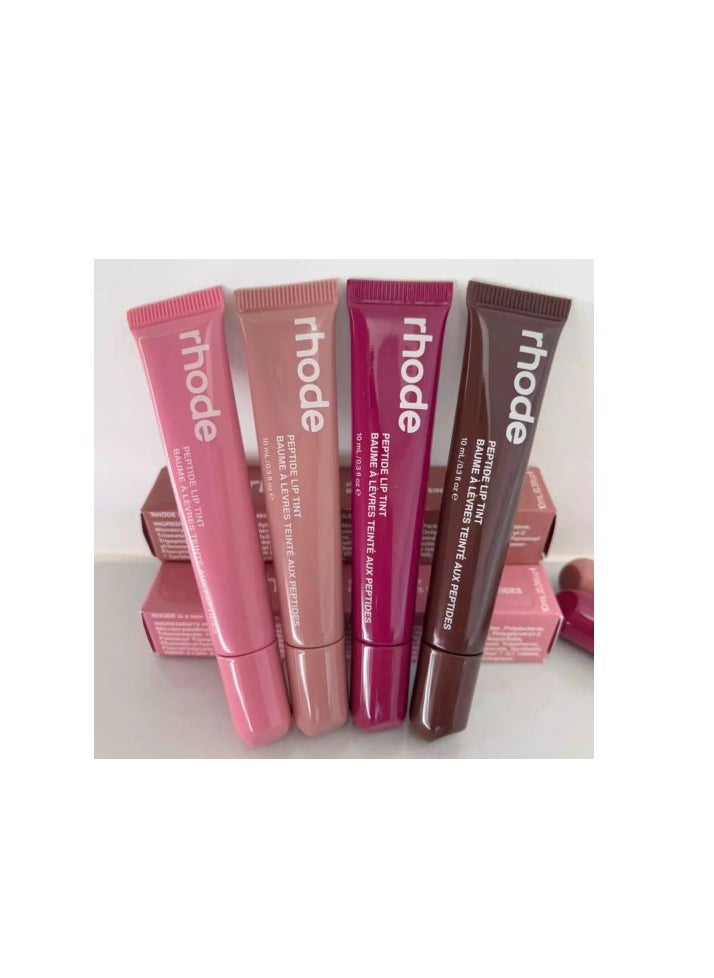 All four shades together ,Skin Peptide Lip Tint -Ribbon ，Raspberry Jelly，Toast and Espresso