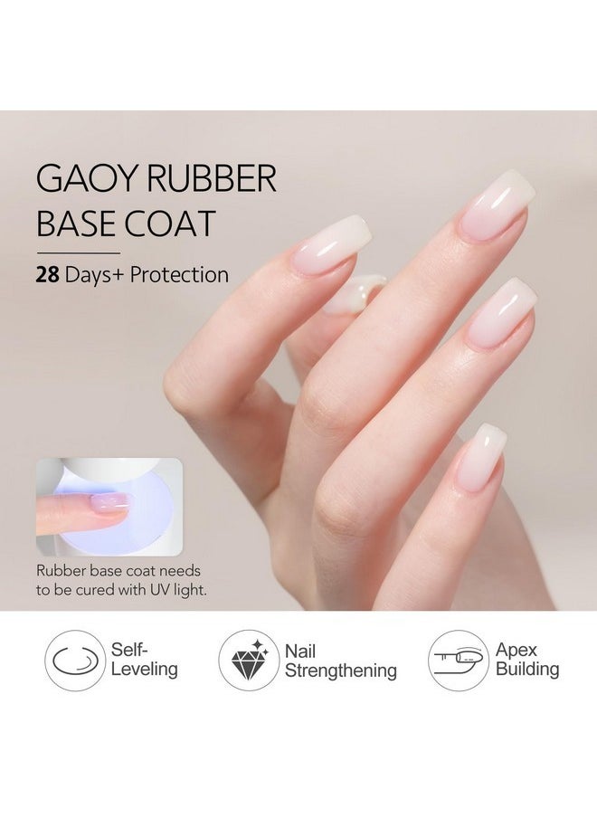 6 Colors Rubber Base Gel Set, Jelly Builder Base Nail Gel Nude Sheer White Pink, 2-In-1 Soak Off Base Gel Nail Strengthener, Blush Jelly