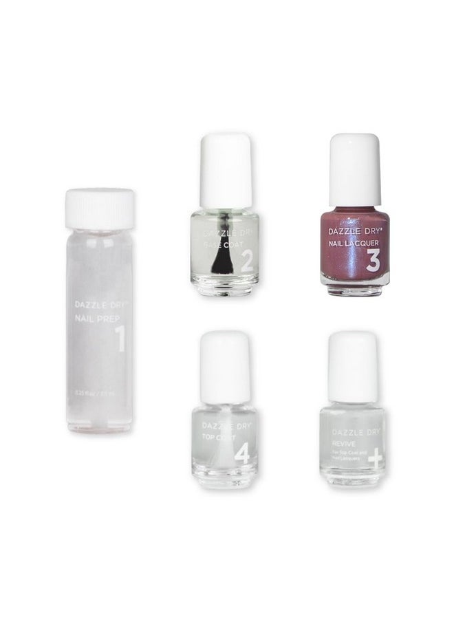 Mini Kit 4 Step System - School Spirit - A Mauve With A Blue Shimmer. (5 Piece Kit / 5 Manicures)