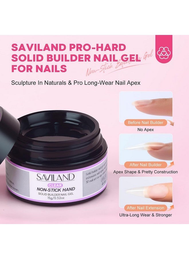 Pro-Hard Solid Builder Nail Gel For Nails: 2024 Ultra-Strength | Non-Sticky | Clear 3D Nail Gel With U V Lamp For 3D Nail Carving Emboss & Fast Extension Professional Use Salon