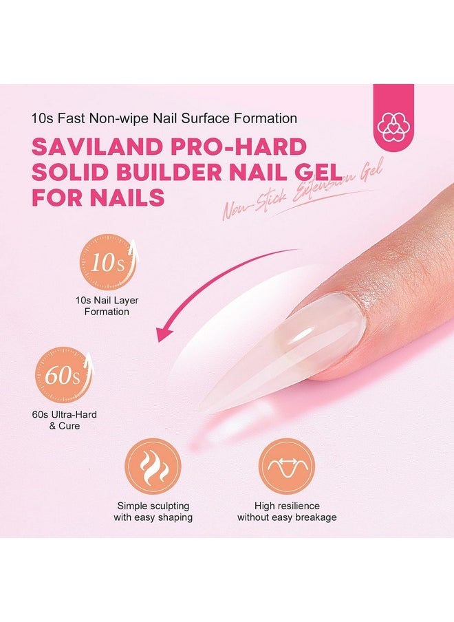 Pro-Hard Solid Builder Nail Gel For Nails: 2024 Ultra-Strength | Non-Sticky | Clear 3D Nail Gel With U V Lamp For 3D Nail Carving Emboss & Fast Extension Professional Use Salon