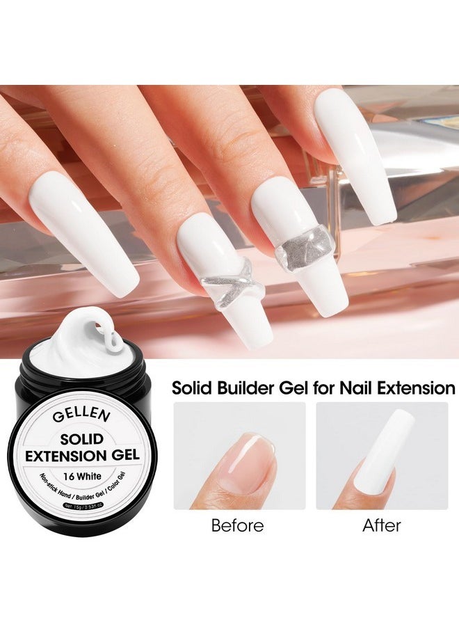 White Solid Builder Extension Gel, Hard Builder Gel For Nails Non Sticky To Hand, 3D Nail Gel Sculpting Gel Molding Gel For Carving Patterns Decoration Nail Extension Gel