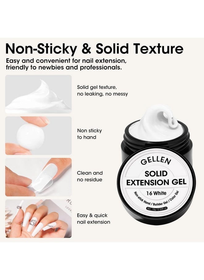 White Solid Builder Extension Gel, Hard Builder Gel For Nails Non Sticky To Hand, 3D Nail Gel Sculpting Gel Molding Gel For Carving Patterns Decoration Nail Extension Gel