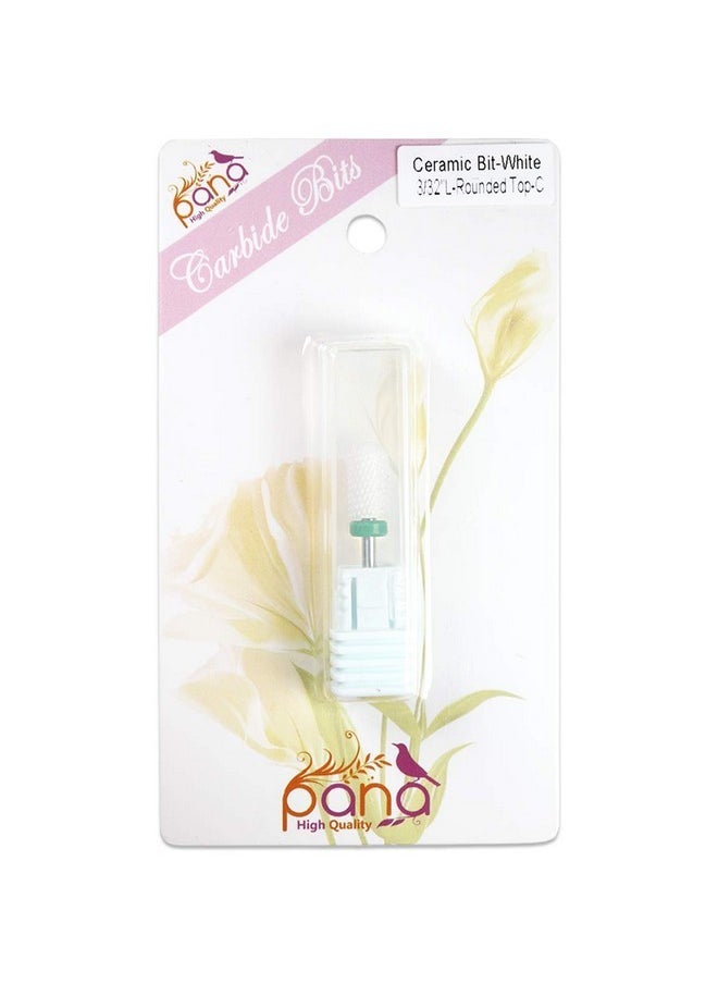 Professional Usa Ceramic White Round Top Large Barrel Bit Nail Drill (Grit: Coarse) 3/32