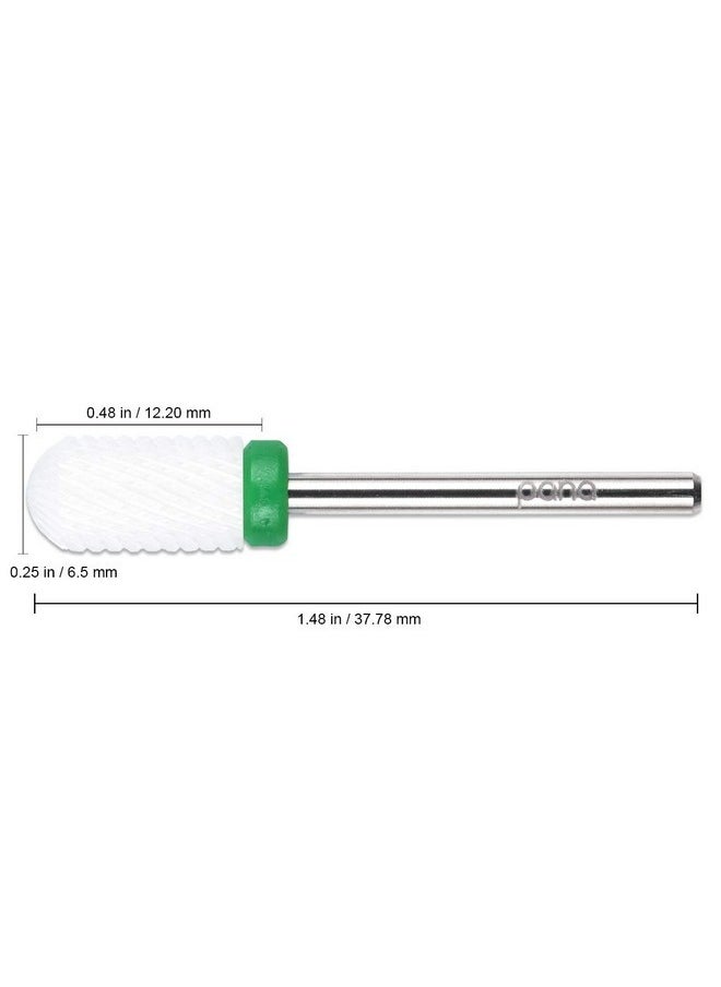 Professional Usa Ceramic White Round Top Large Barrel Bit Nail Drill (Grit: Coarse) 3/32