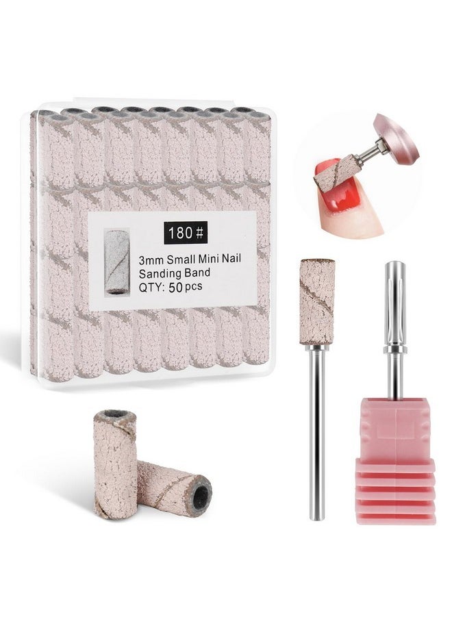 180 Grit Pink Sanding Bands: Fine Grit Sanding Bands For Nail Drill Sanding Stable 3.1Mm Mandrel Sanding Bits Tools For File Grinding & Polishing Cuticle Nail Tip Gel X Nails Artist