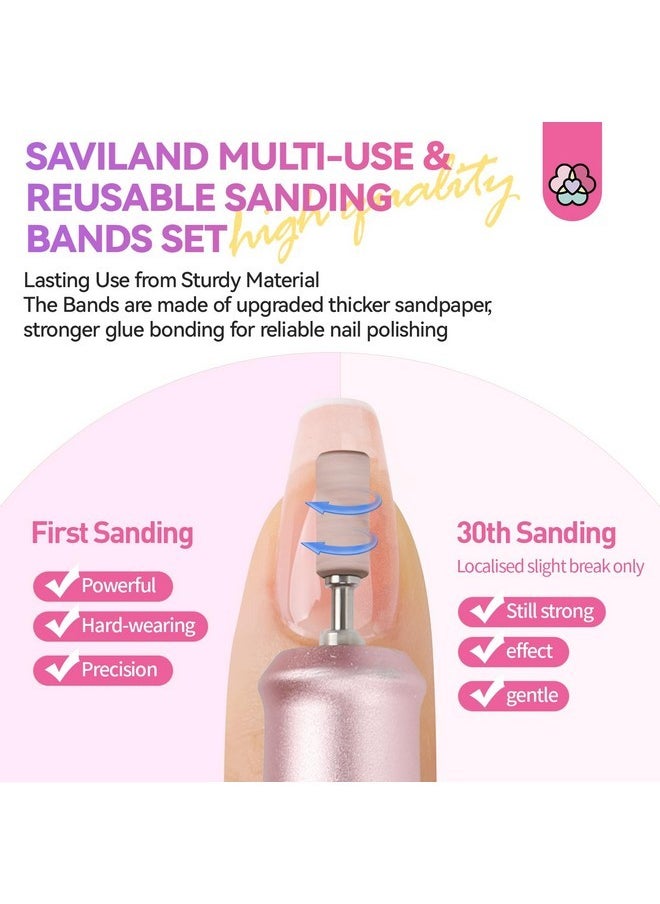 180 Grit Pink Sanding Bands: Fine Grit Sanding Bands For Nail Drill Sanding Stable 3.1Mm Mandrel Sanding Bits Tools For File Grinding & Polishing Cuticle Nail Tip Gel X Nails Artist