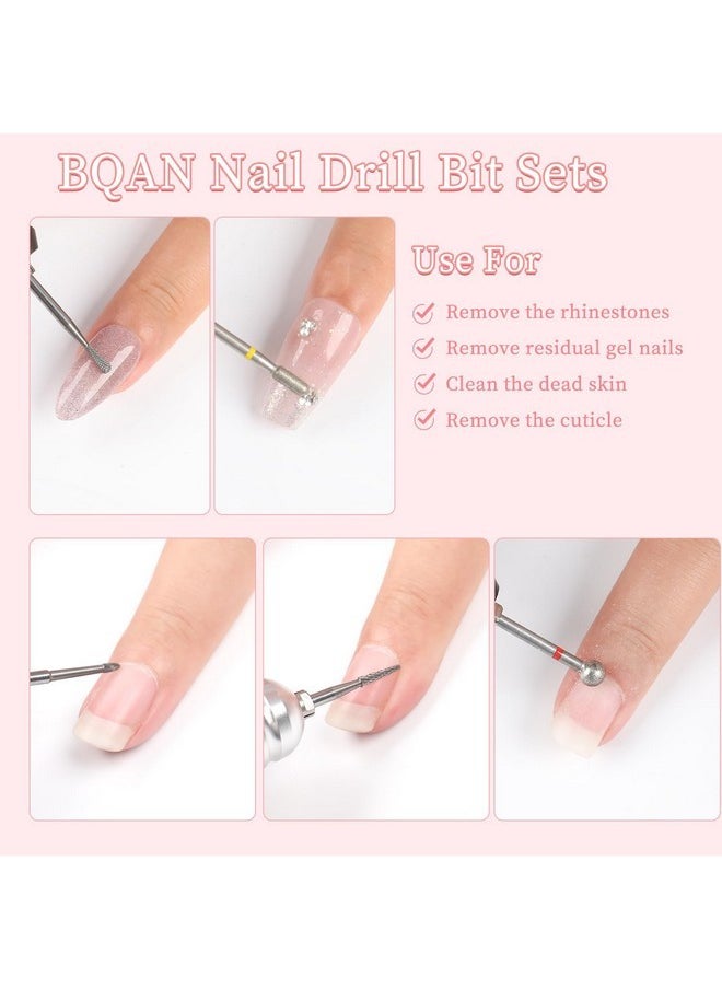 6Pcs Nail Drill Bits For Cuticle Clean 3/32'', Safety Carbide Drill Bit For Remove Cuticle Dead Skin Cleaner Nail Prepare, Nail Supplies For Nail Techs