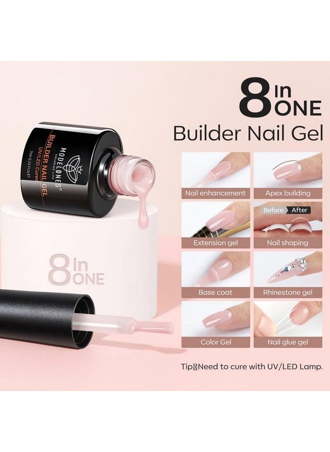 Builder Nail Gel, 12 Colors Jelly Nude Pink Brown Gel Builder For Nails, Builder Nail Gel Polish Color Base Nail Strengthener Led Nail Lamp Cured Hard Gel Extension Gel, Gift For Women