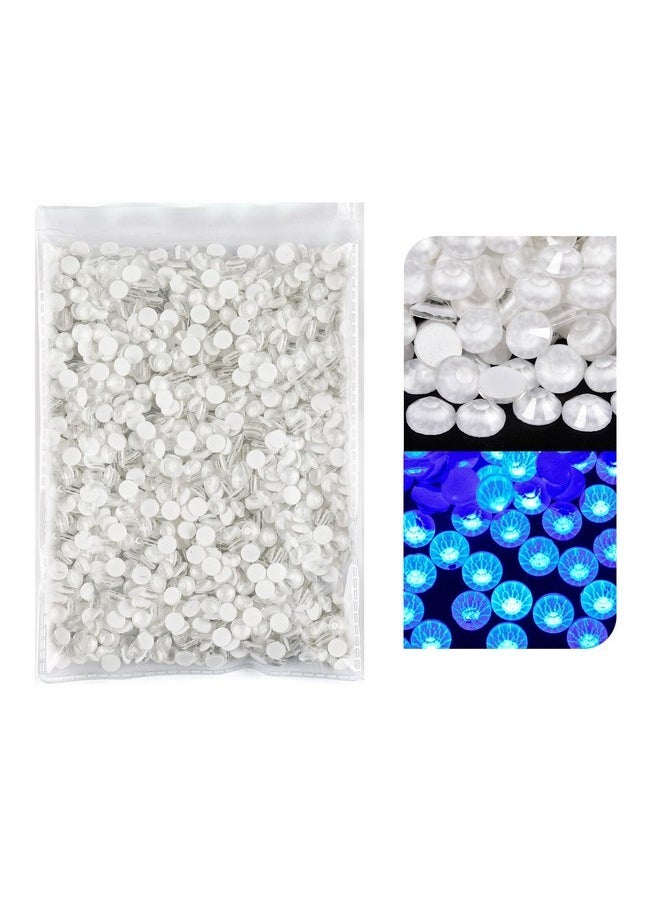 Flatback Rhinestones Round Gems, 1440Pcs Neon Gems Non Hotfix Crystal Rhinestones,White Neon,Ss10.
