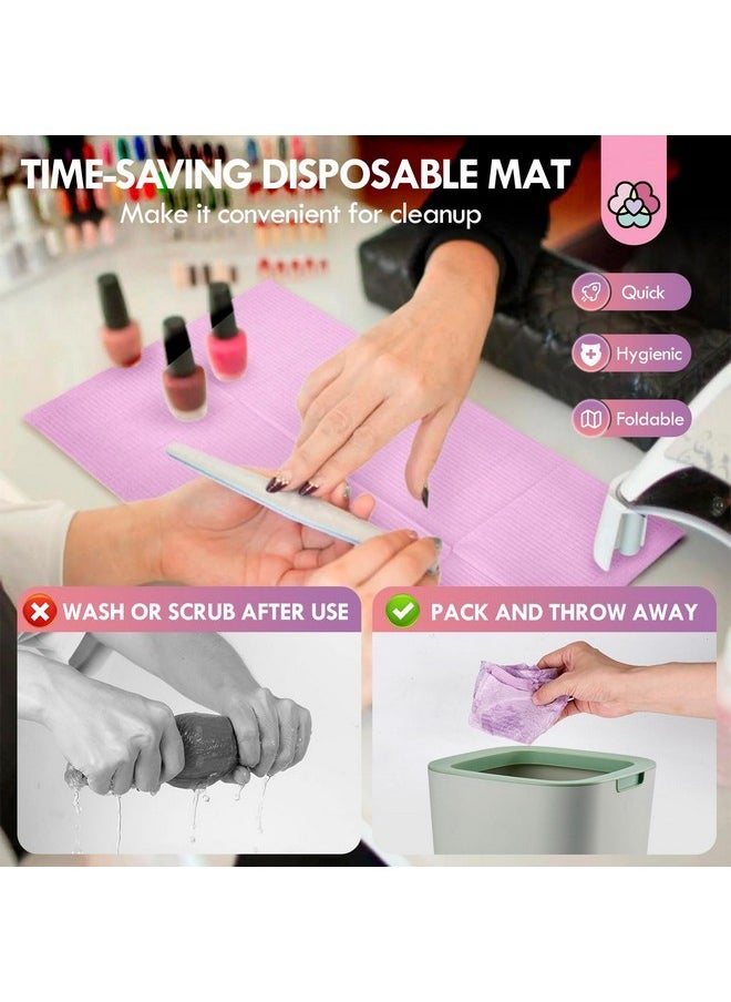 Nail Tech Pad Table Mat: Waterproof Nail Arm Rest Pad For Acrylic Disposable Nail Mats 50Pcs 3-Ply Nails Art Table Mat Acrylic Nails No Leaking Accessories Nail Supplies Manicure Salon