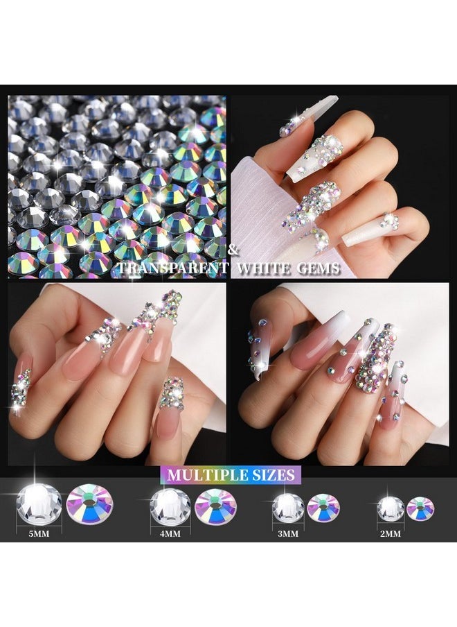 Rhinestones, 10000 Pcs Nail Rhinestones, Rhinestones For Crafts, Nails, Nail Pearls, Gems Stones With Storage Organizer Box, Resin Flatback Rhinestones Set, Nail Accessories For Diy Nail