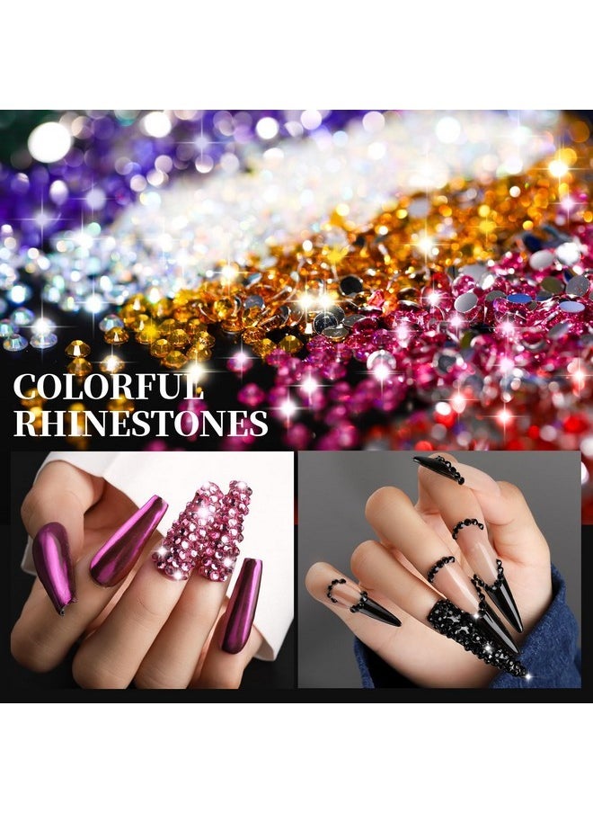 Rhinestones, 10000 Pcs Nail Rhinestones, Rhinestones For Crafts, Nails, Nail Pearls, Gems Stones With Storage Organizer Box, Resin Flatback Rhinestones Set, Nail Accessories For Diy Nail
