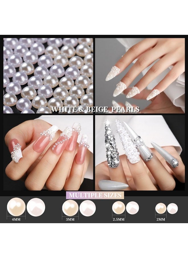 Rhinestones, 10000 Pcs Nail Rhinestones, Rhinestones For Crafts, Nails, Nail Pearls, Gems Stones With Storage Organizer Box, Resin Flatback Rhinestones Set, Nail Accessories For Diy Nail