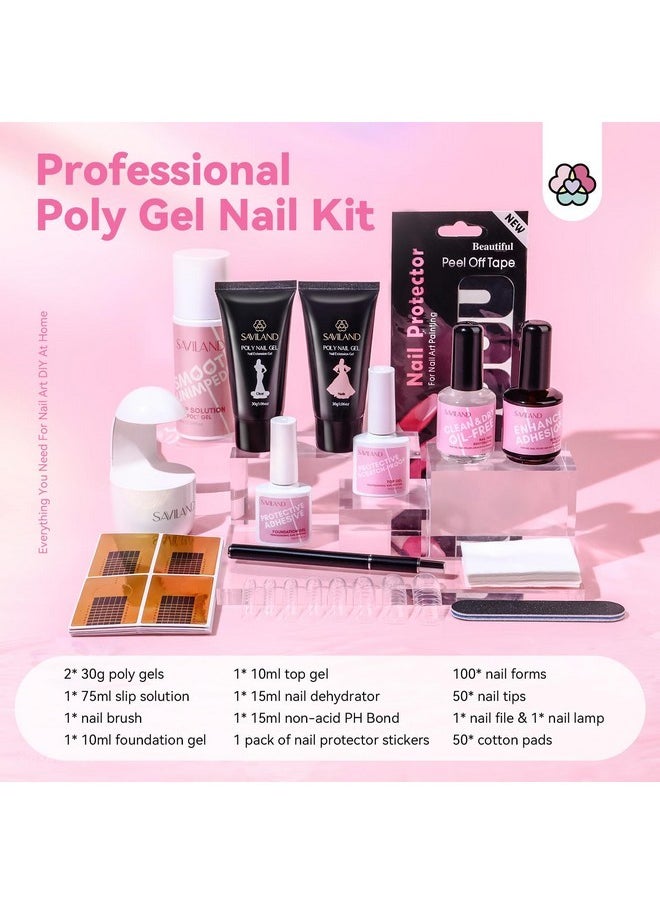 14Pcs Poly Gel Nail Kits Starter Kit: 60G Poly Nail Gel Kit For Beginners Poly Gel Kits With U V Light 75Ml Slip Solution Gel Nail Kit Diy Extension Gel Kit Poly Nail Gel Kit With Everything