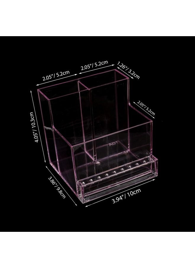 Nail Drill Holder Grinding Bit Storage Box, 10 Holes Transparent Nail Drill Bit Holder Plastic Nail Drill Tool Organizer Manicure Tools Display Box For Nail Tech Supplies(Pink)
