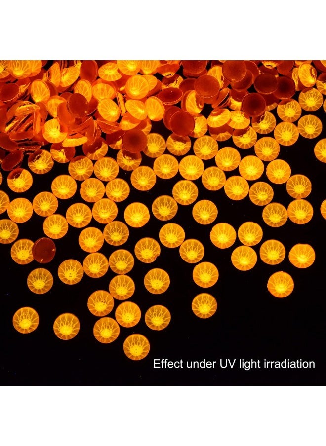Flatback Glass Rhinestones,Neon Gems 1440Pcs Non Hotfix Crystal Rhinestones For Nail Crafts Clothes Tumblers Face Makeup,Orange Neon,Ss20