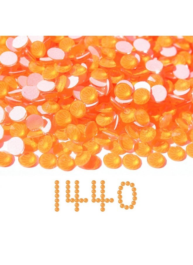 Flatback Glass Rhinestones,Neon Gems 1440Pcs Non Hotfix Crystal Rhinestones For Nail Crafts Clothes Tumblers Face Makeup,Orange Neon,Ss20