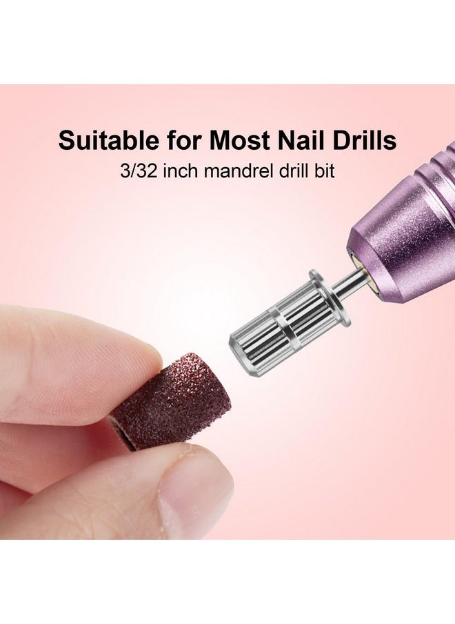 Nail Drill Bits Sanding Bands: 101 Pcs Drill Bits For Nails 180 Fine Grit Set Nail File Sanding Bands Professional For Acrylic Nails Dip Powder Gel Manicures And Pedicure
