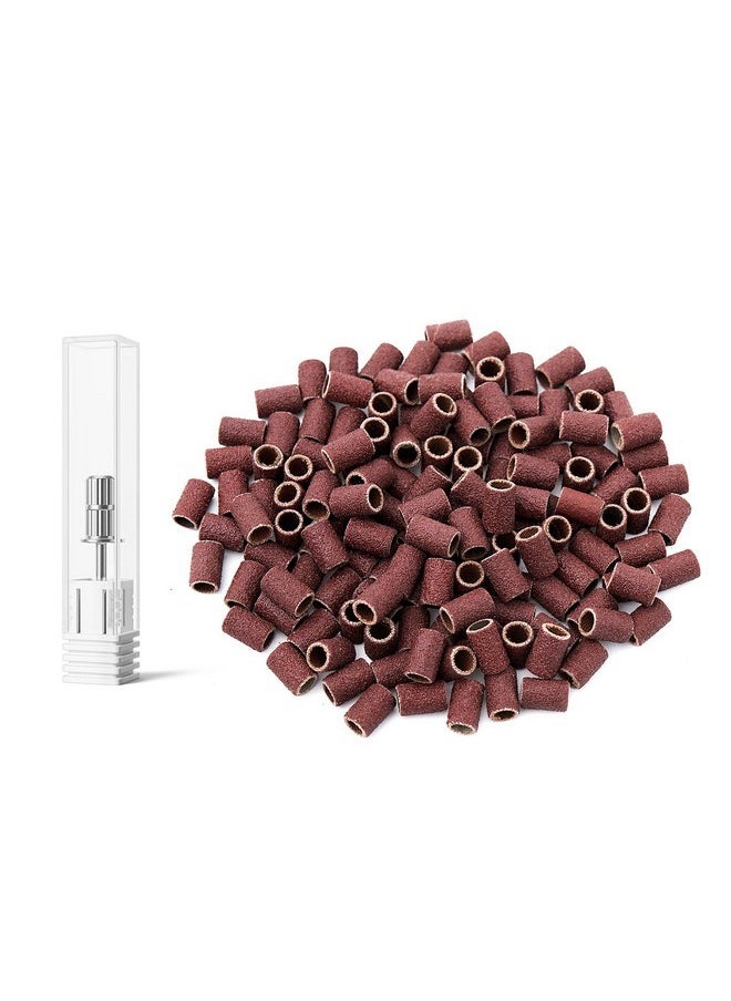 Nail Drill Bits Sanding Bands: 101 Pcs Drill Bits For Nails 180 Fine Grit Set Nail File Sanding Bands Professional For Acrylic Nails Dip Powder Gel Manicures And Pedicure