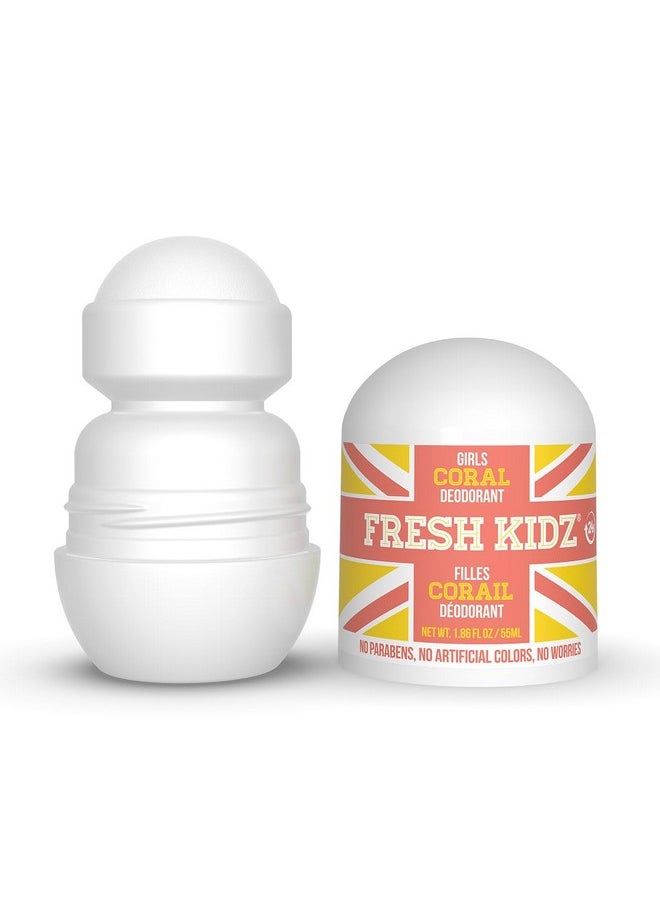 Roll On Deodorant For Kids And Teens - Baking Soda And Aluminum-Free 24 Hour Protection For Sensitive Skin - Girls 