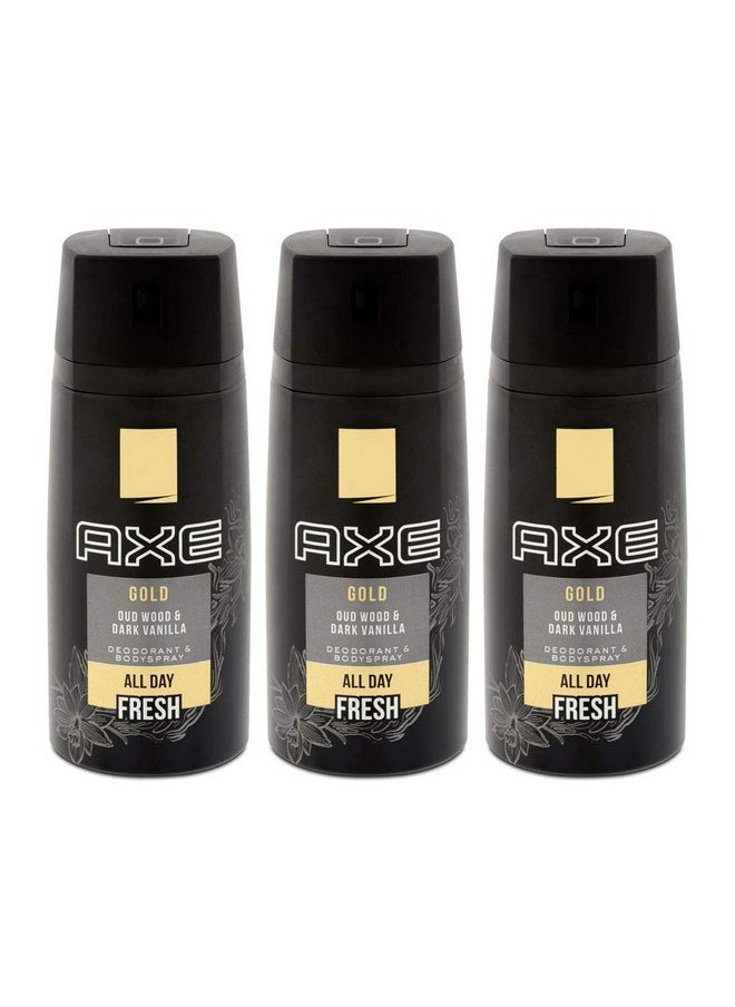 Body Spray Gold Oud Wood & Fresh Vanilla, 5.07 Oz (Pack Of 3) (Package May Vary)