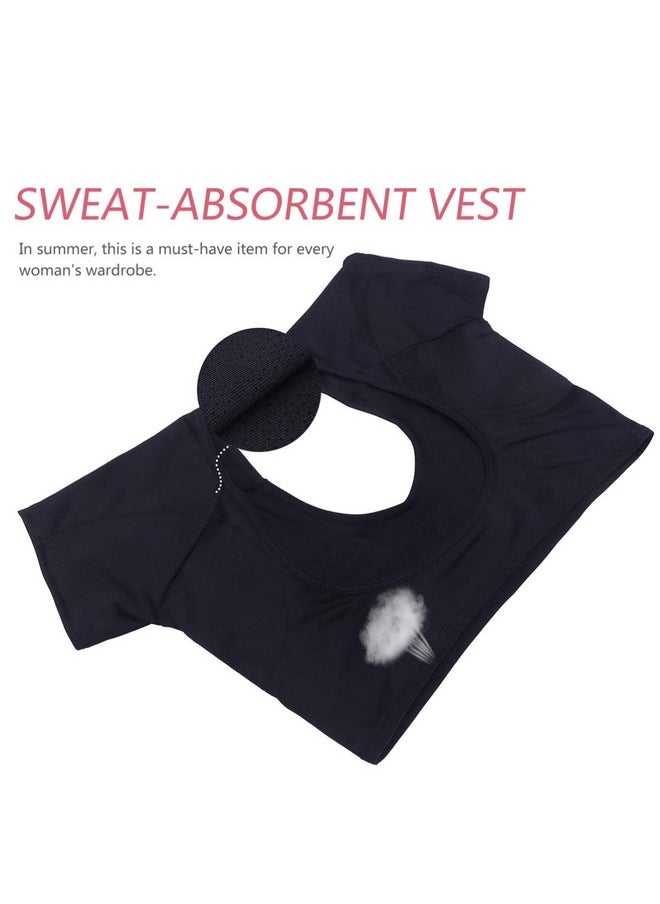 Underarm Sweat Vest Underarm Sweat Guard Washable Sweat Shield Vest For Women Girls Ladies(M) Black