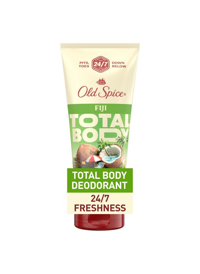 Whole Body Deodorant For Men, Total Body Deodorant, Fiji Scent, Aluminum Free Deodorant Cream For 24/7 Freshness // Dermatologist Tested Whole Body Deodorant, 3.0 Oz