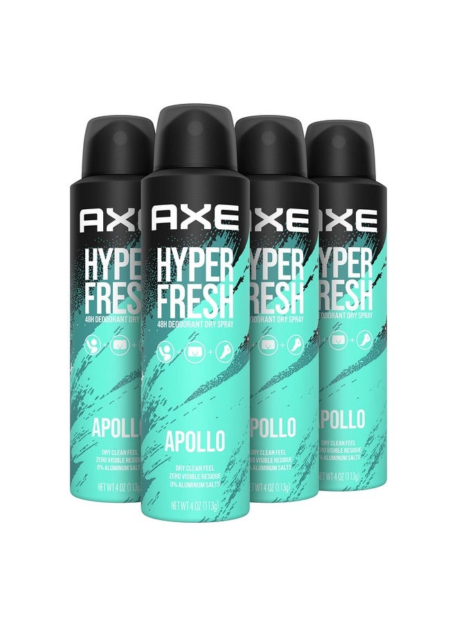 Apollo Deodorant Spray 48 Hour Odor Protection Fresh Sage And Cedarwood Deodorant Without Aluminum And Without Residue, 4 Ounce (Pack Of 4)