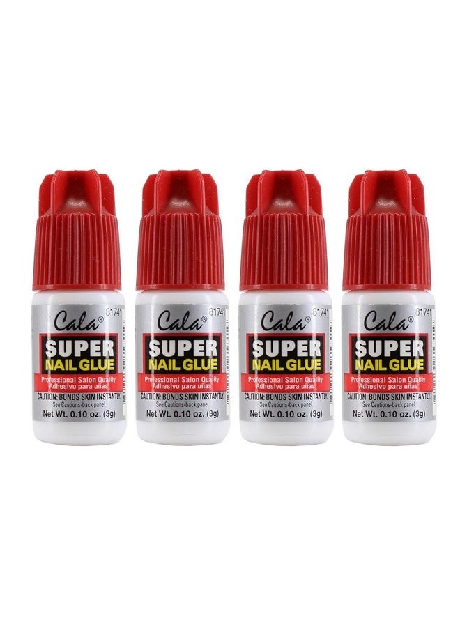 Super Nail Glue Professional Salon Quality Quick And Strong Nail Liquid Adhesive (Pack Of 4)