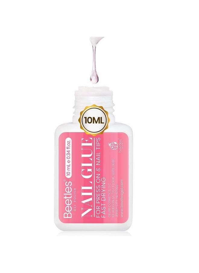 Beetles 10Ml Super Strong Nail Glue For Press Ons, Nail Tips, Acrylic Nails No Uv Light Needed Nail Bond Brush In Nail Glue For Press On Nails Fake Nails Long Lasting Nails Glue For Beginners Diy Home