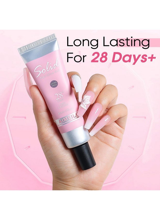 Solid Nail Glue Gel For False Nail Tips Fake Nails, Strong Adhesion Nail Gel Glue For Nail Extension Soft Gel Nail Tips