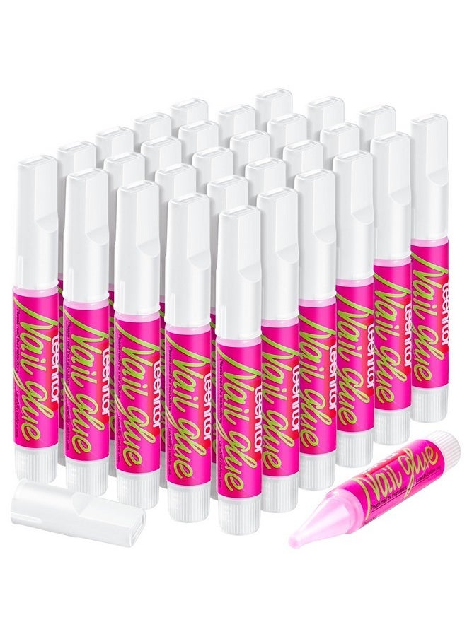 30Pcs Nail Glue For Acrylic Nails, Strong Nail Glue For Press Ons Nails, Nail Glue Bulk For Broken Nail Nail Bond Glue, Super Glue For Nails Fingernail Glue