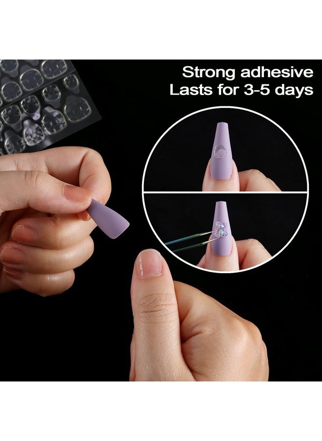240Pcs Ultrathin Breathable Adhesive Tabs Fake Nail Glue Sticker 10 Sheets Super Sticky Double Sided Tips (Germany Jelly Gel) Flexible For Acrylic False Nails Manicure Tape