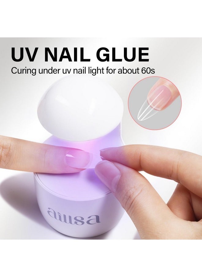 Gel Nail Glue For Nail Tips, Solid Super Strong Soft Gel Glue 15G Professional Fake Nail Glue Gel, Acrylic Nail Glue U V Lamp Curing Needed - Long Lasting 30 Days+