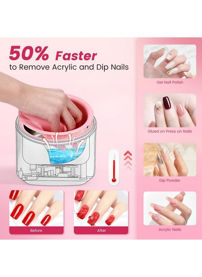 Nail Soaking Bowl Heated: 50% Faster Soak Off Gel Polish Dip Powder Remover Bowl- Electric Soak Off Acrylic Nail Remover Manicure Bowls For Salon Home