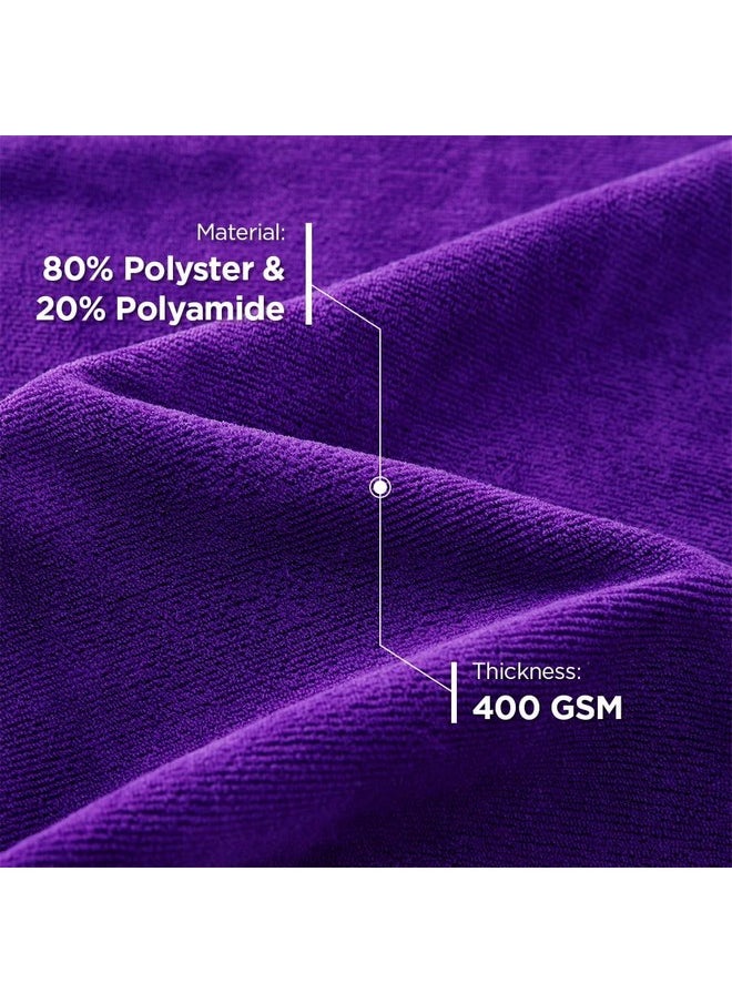 Face Towel | Microfiber Hand Towel | Antibacterial Face Towel | Hair & Face Towel For Man | 400 Gsm Towel | Shxs40602 | Pack Of 3 | Purple